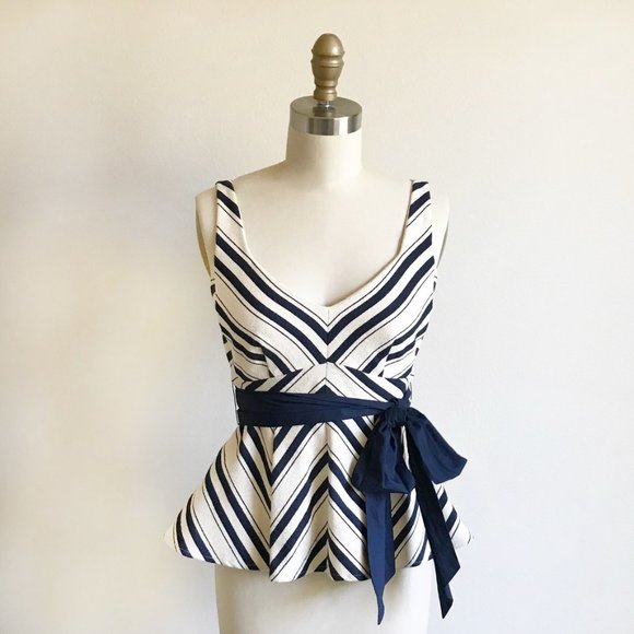 Anthropologie Tops - 🚫SOLD🚫 Anthropologie Chevron Striped Peplum Top